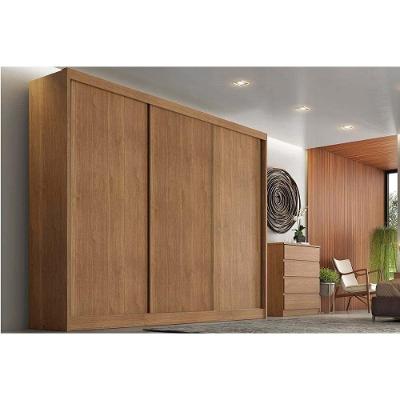 Guarda Roupa Casal Sollo Logan 3 Portas de Correr 6 Gavetas Cumaru MDF