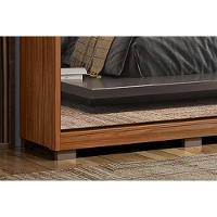 Guarda Roupas 2 Portas De Correr 3 Gavetas C- Espelho E Pés Belga Nogueira - Demóbile - 5