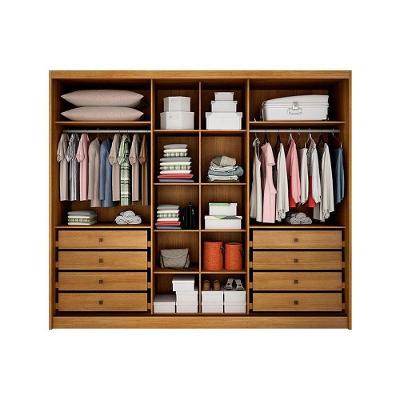 Guarda Roupa Solteiro Diamond-londres Plus Cumaru-fendi 3 Portas de Correr 8 Gavetas