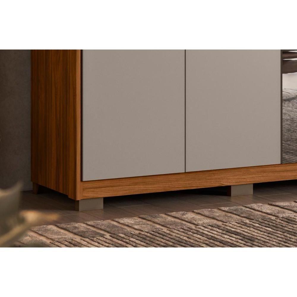 Guarda Roupa 6 Portas (2 C- Espelho) E 6 Gavetas C- Pés Atrice Amêndola Touch - Demóbile - 5