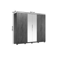 Guarda Roupa 6 Portas (2 C- Espelho) E 6 Gavetas C- Pés Atrice Amêndola Touch - Demóbile - 2