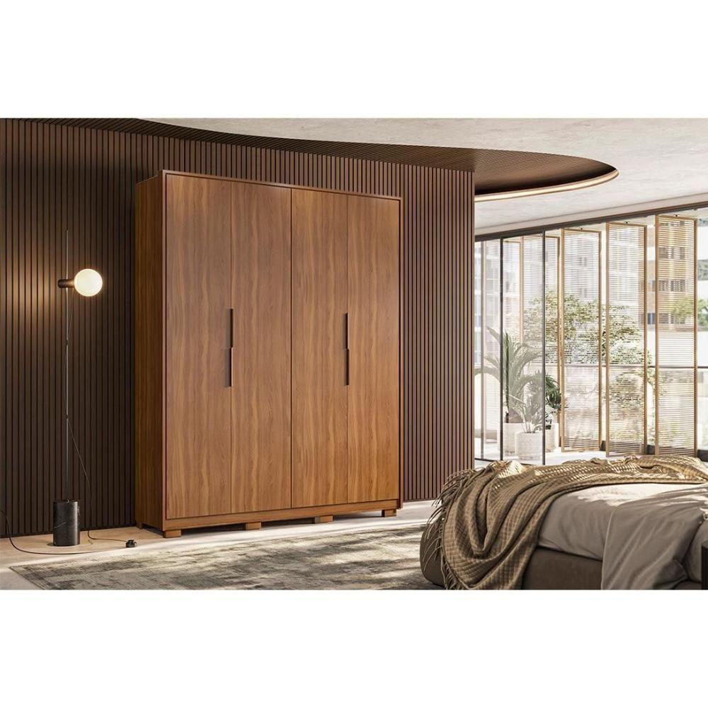 Guarda Roupa 4 Portas E 3 Gavetas C- Pés Attore Nogueira - Demóbile - 1