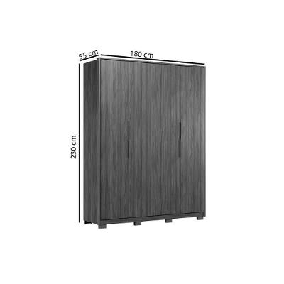 Guarda Roupa Casal Attore Nogueira 4 Portas de Bater 3 Gavetas Nogueira Touch Demóbile