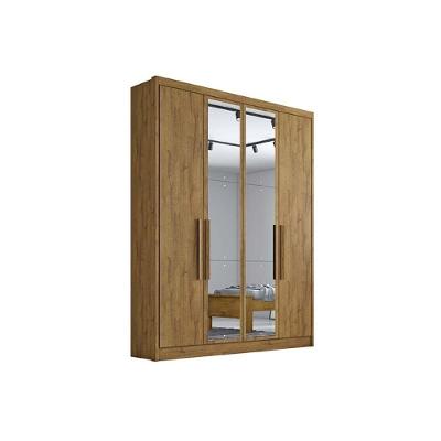 Guarda Roupa Solteiro Moderni-sevilha 4 Portas de Abrir 3 Gavetas Cumaru