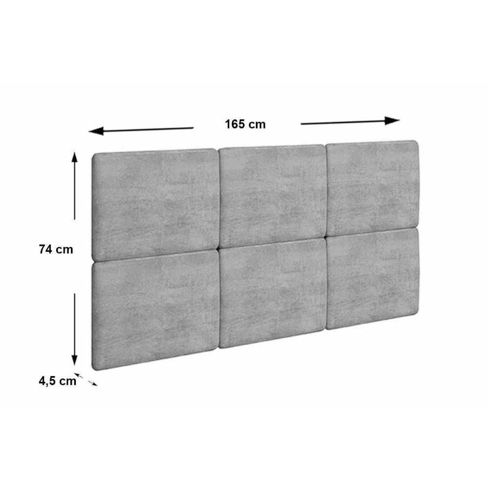 Painel De Cama Box Estofada Modulada Lucca (3un) Casal/queen - Suede Marrom - Rufato - 2