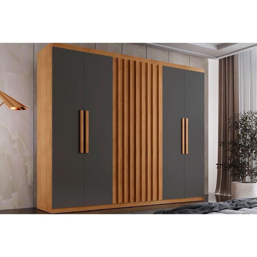 Guarda Roupa 6 Portas E 2 Gavetas Cairo Naturale-grafite - Rufato - 1