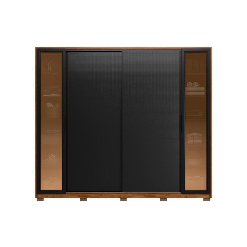 Guarda Roupa 4 Portas De Correr E 4 Gavetas C- 2 Vidros Reflecta E Pés Laredo Flex Amêndola-amêndola Ou Nude - Demóbile - 6