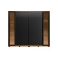 Guarda Roupa 4 Portas De Correr E 4 Gavetas C- 2 Vidros Reflecta E Pés Laredo Flex Amêndola-amêndola Ou Nude - Demóbile - 6