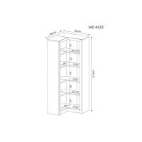 Guarda Roupa Closet De Quarto Me4132 De Canto C- 4 Prateleiras Preto - Tecno Mobili - 3