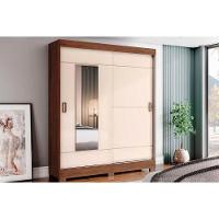 Guarda Roupa 2 Portas De Correr (1 C- Espelho) E 2 Gavetas C- Pés Briz B66 Branco - Henn - 5