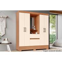 Guarda Roupa Casal 6 Portas E 2 Gavetas C- Pés Briz Bs07 Nature-off White - Henn - 1