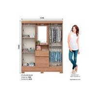 Guarda Roupa Casal 6 Portas E 2 Gavetas C- Pés Briz Bs07 Nature-off White - Henn - 3