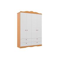Guarda Roupa Bebê Encanto C- 4 Portas E 4 Gavetas Nature-branco - Permóbili Baby - 1