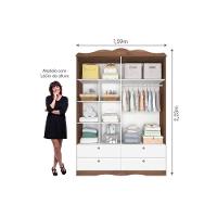 Guarda Roupa Bebê Encanto C- 4 Portas E 4 Gavetas Nature-branco - Permóbili Baby - 3