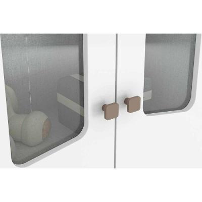 Guarda Roupa Infantil Quarto Confete 4 Portas Abrir 2 Gavetas Branco-Jequitiba Henn