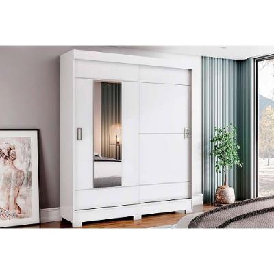 Guarda Roupa Solteiro Briz B66 2 Portas de Correr 2 Gavetas Branco