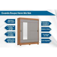 Guarda Roupas 2 Portas De Correr (1 C- Espelho) E 2 Gavetas C- Pés Briz B66 Branco - Henn - 2
