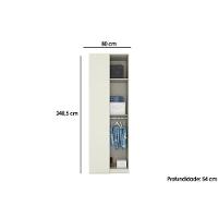 Módulo De Quarto Solteiro Guarda Roupa Canto Reto C- 1 Porta Mc14 Seletto Areia-jequitibá - Henn - 3