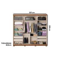 Guarda Roupa 2 Portas E 4 Gavetas Magnum 1175 Flex Freijo Ou Freijo C- Avela - Carraro - 3