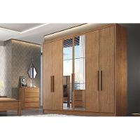 Guarda Roupa 6 Portas (2 C- Espelho) E 4 Gavetas Rizon-linea Plus Cumaru - Novo Horizonte - 1