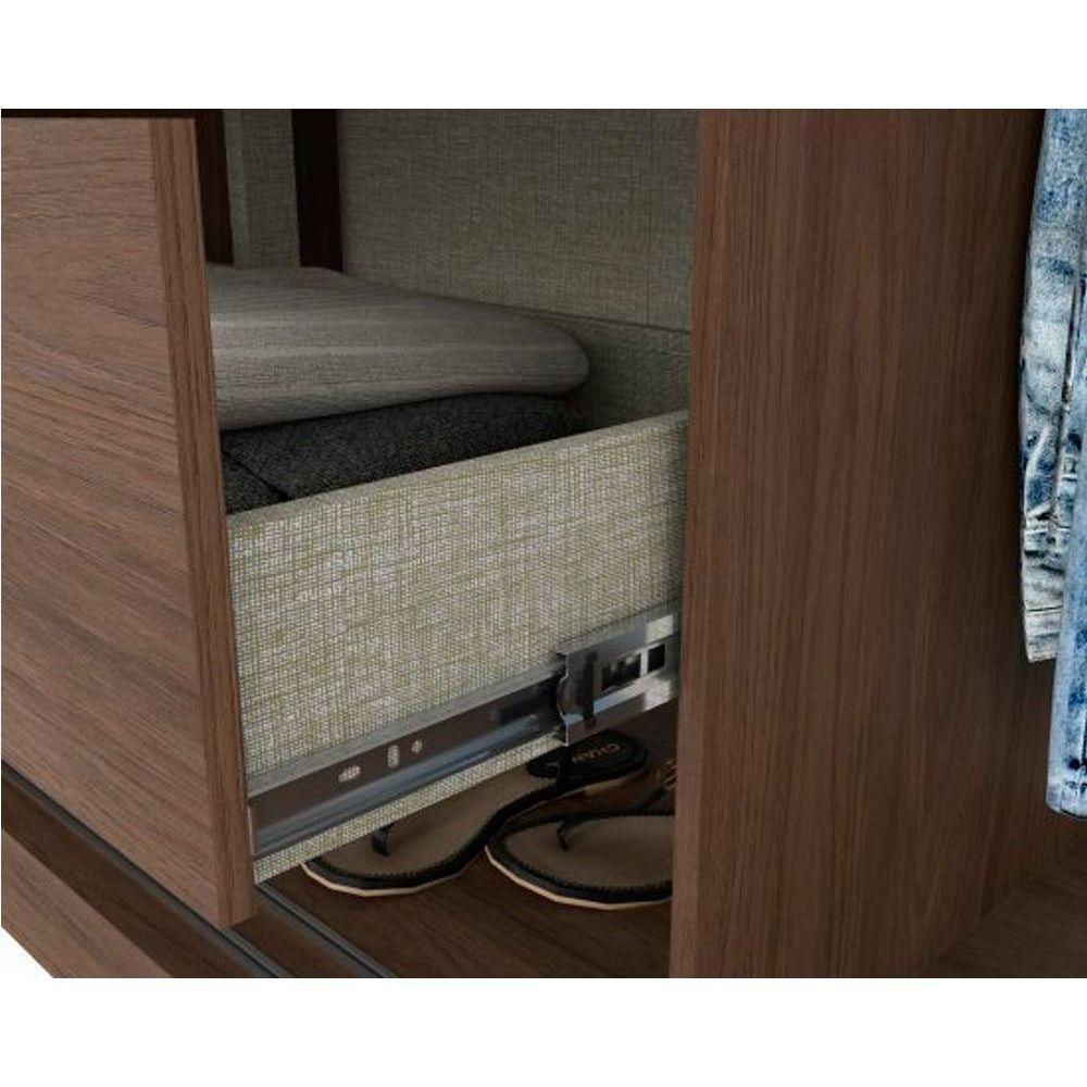 Guarda Roupas 2 Portas De Correr (1 C- Espelho) E 4 Gavetas Palace Rústico-off White - Henn - 4