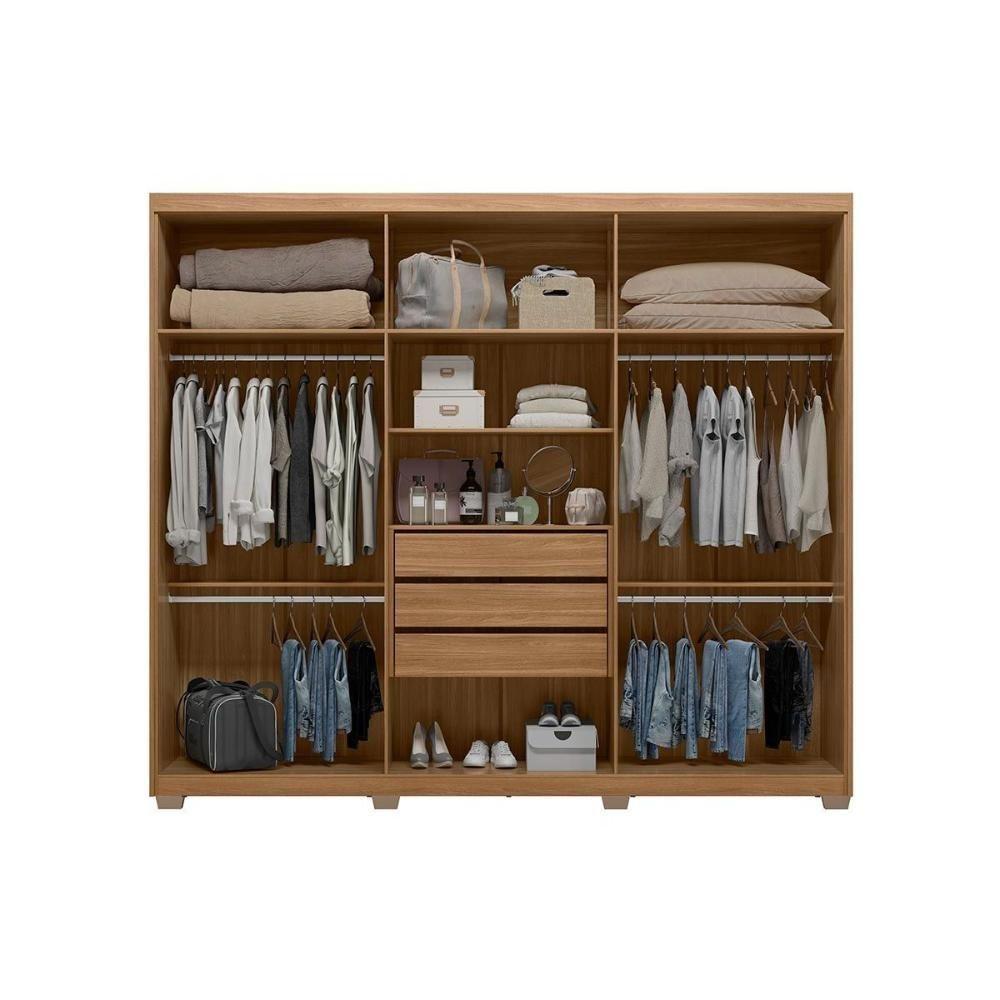 Guarda Roupa 6 Portas E 3 Gavetas C- Pés Sumatra Branco - Demóbile - 4