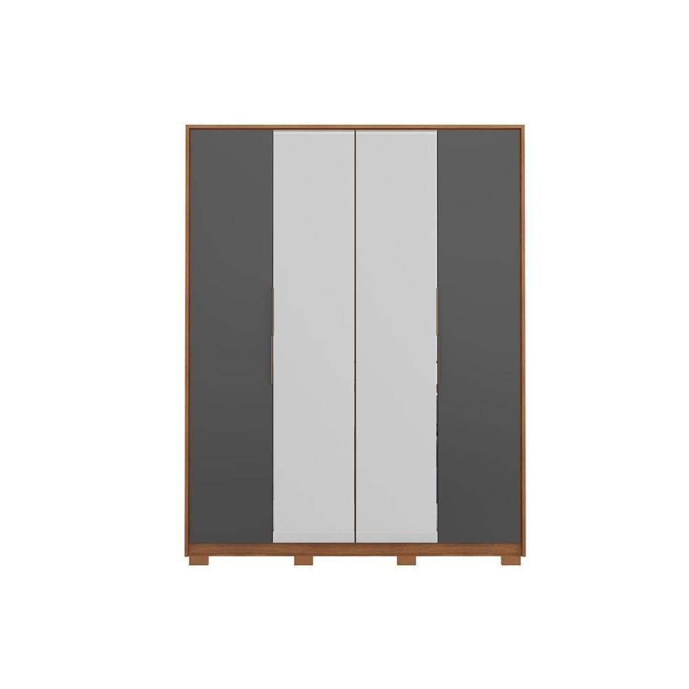 Guarda Roupa 4 Portas E 3 Gavetas C- 2 Espelhos E Pés Attore Amêndola Touch - Demóbile - 5