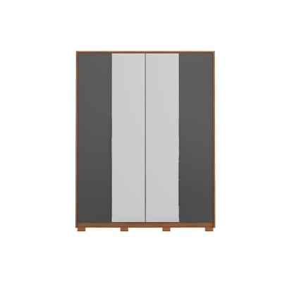 Guarda Roupa Solteiro Attore Amêndola Touch 4 Portas de Bater 3 Gavetas Amêndola Touch