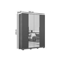 Guarda Roupa 4 Portas E 3 Gavetas C- 2 Espelhos E Pés Attore Amêndola Touch - Demóbile - 6