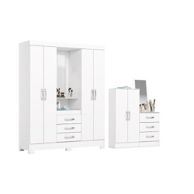 Guarda Roupa 2 Peças (1guardaroupa+1cômoda) Qc104 Branco - Henn