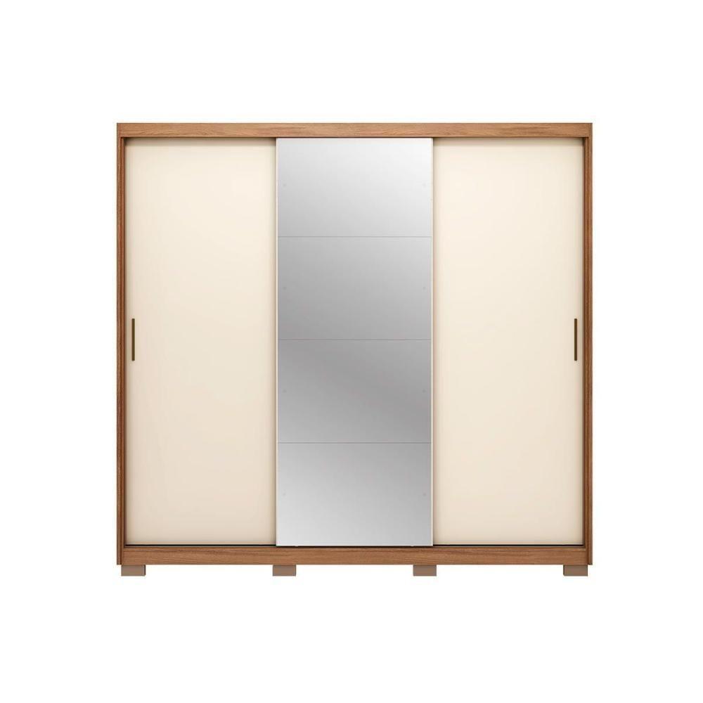 Guarda Roupa 3 Portas De Correr (1 C- Espelho) E 2 Gavetas C- Pés Dalila Flex Amendola-amendola Ou Off White - Demóbile - 9