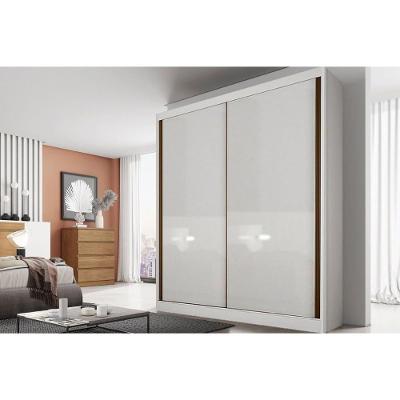 Guarda Roupa Solteiro Thor-Dante Plus 2 Portas Bater 3 Gavetas Branco MDF