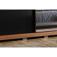 Guarda Roupa 2 Portas De Correr 3 Gavetas C- Espelho E Pés Belga Flex Amêndola-amêndola Ou Grafito - Demóbile - 6