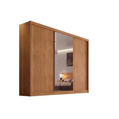 Guarda Roupa Casal Toulon Sonetto Plus 3 Portas de Correr 4 Gavetas Cumaru