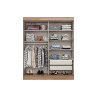 Guarda Roupas 2 Portas De Correr (1 C- Espelho) E 2 Gavetas Briz B353 Nature-off White - Henn - 6