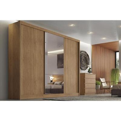 Guarda Roupa Casal Natus Duna 3 Portas de Correr 6 Gavetas Cumaru MDF Novo Horizonte