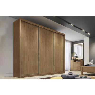 Guarda Roupa Casal Diamond-Londres Cumaru 3 Portas de Correr 6 Gavetas Blush MDF