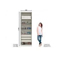 Módulo De Quarto Solteiro Guarda Roupa C- 2 Portas E 3 Gavetas Mc03 Seletto Areia-jequitibá - Henn - 3