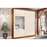 Guarda Roupas 2 Portas De Correr (1 C- Espelho) E 3 Gavetas Verg Nature-off White - Henn - 1