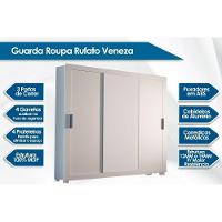 Guarda Roupas 3 Portas De Correr De E 4 Gavetas C- Pés Veneza Naturalle-ripado 3d - Rufato - 2