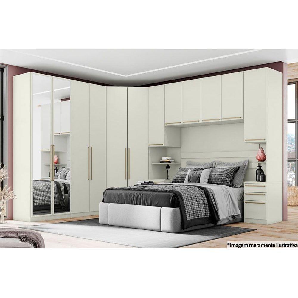 Módulo De Quarto Solteiro Guarda Roupa C- 2 Portas C- Espelho Mc09 Seletto Areia-jequitibá - Henn - 4