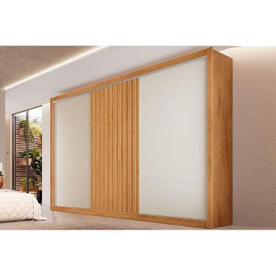 Guarda Roupa Casal Vitória Flex 3 Portas de Correr 6 Gavetas Off White Peroba Europa