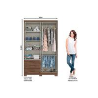 Guarda Roupa Casal 4 Portas (2 C- Espelho) E 3 Gavetas C- Pés Caju Da135 Castanho - Henn - 2