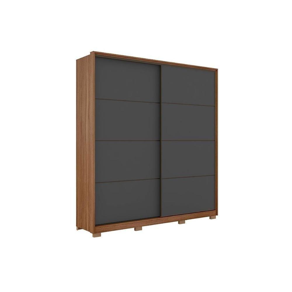 Guarda Roupa 2 Portas De Correr E 3 Gavetas C- Pés Belga Flex Amêndola-amêndola Ou Grafito - Demóbile - 1