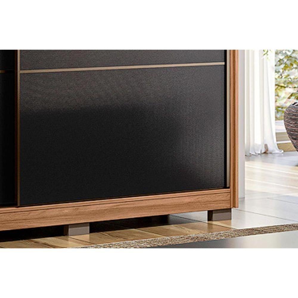 Guarda Roupa 2 Portas De Correr E 3 Gavetas C- Pés Belga Flex Amêndola-amêndola Ou Grafito - Demóbile - 6
