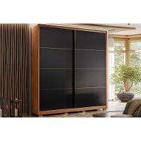 Guarda Roupa 2 Portas De Correr E 3 Gavetas C- Pés Belga Flex Nogueira-nogueira Ou Preto - Demóbile - 1