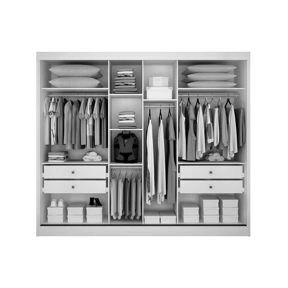 Guarda Roupa 3 Portas E 4 Gavetas Sollo-logan Branco - Novo Horizonte - 3