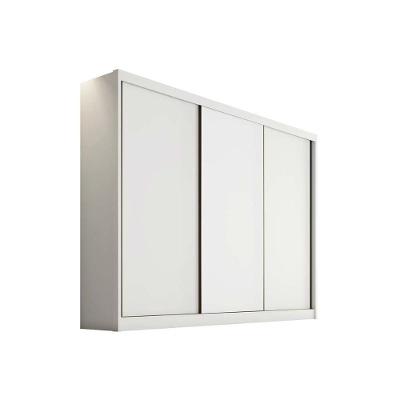 Guarda Roupa Casal Sollo Logan 3 Portas de Correr 4 Gavetas Branco MDF