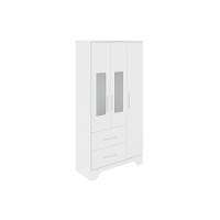 Guarda Roupa 3 Portas Popy Retrô C- (2 C- Petg) E 2 Gavetas Branco - Peroba - 1
