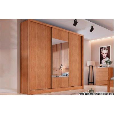 Guarda Roupa Casal Arezzo-medelim Cumaru 3 Portas de Correr 6 Gavetas MDF